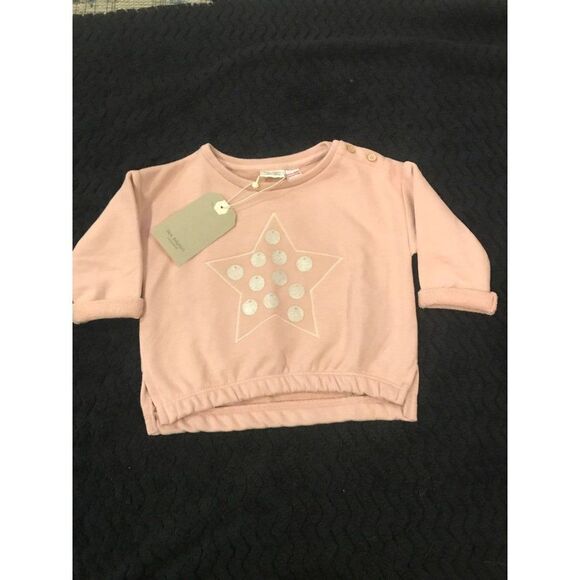 Zara Baby Girl size 9/12 months pink star Sweatshirt - Picture 1 of 3